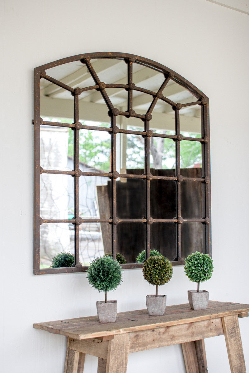 Arched Iron Wall Mirror