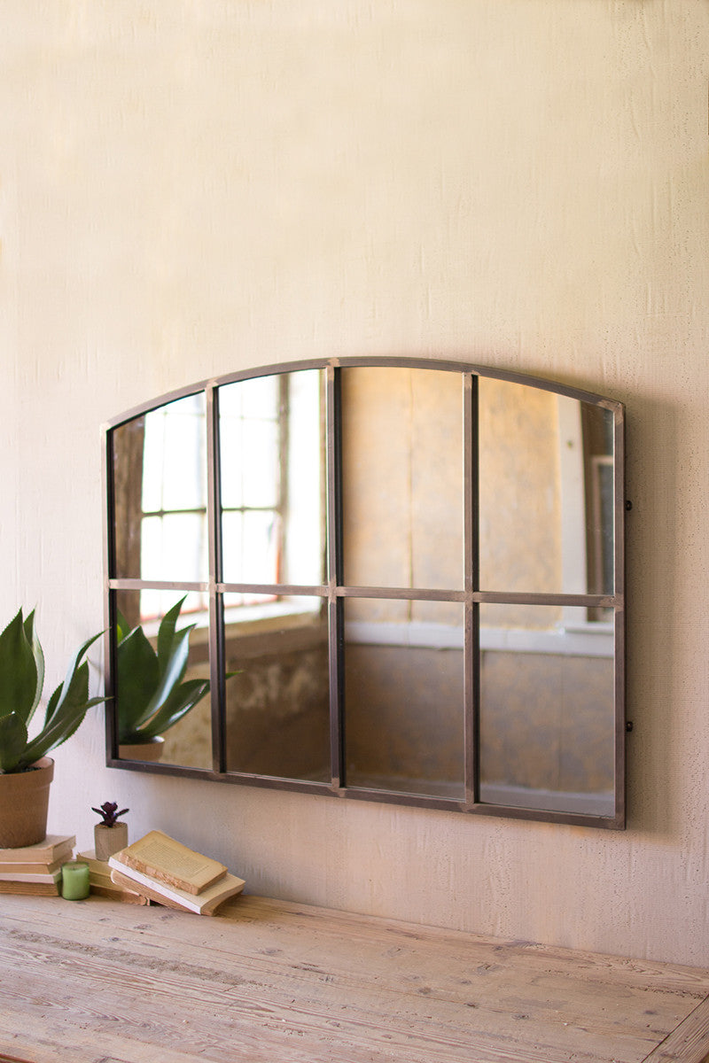 Arched Metal Wall Mirror