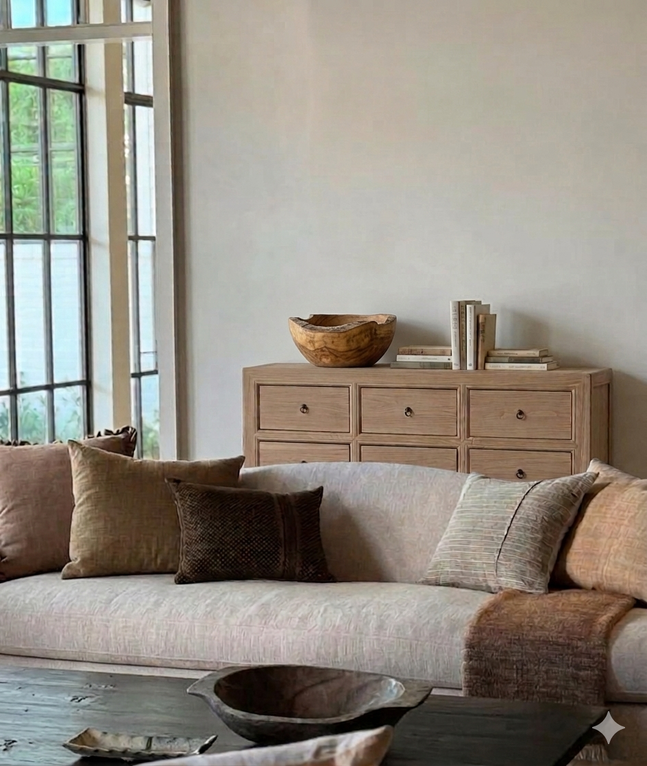 Belia Six Door Elm Dresser