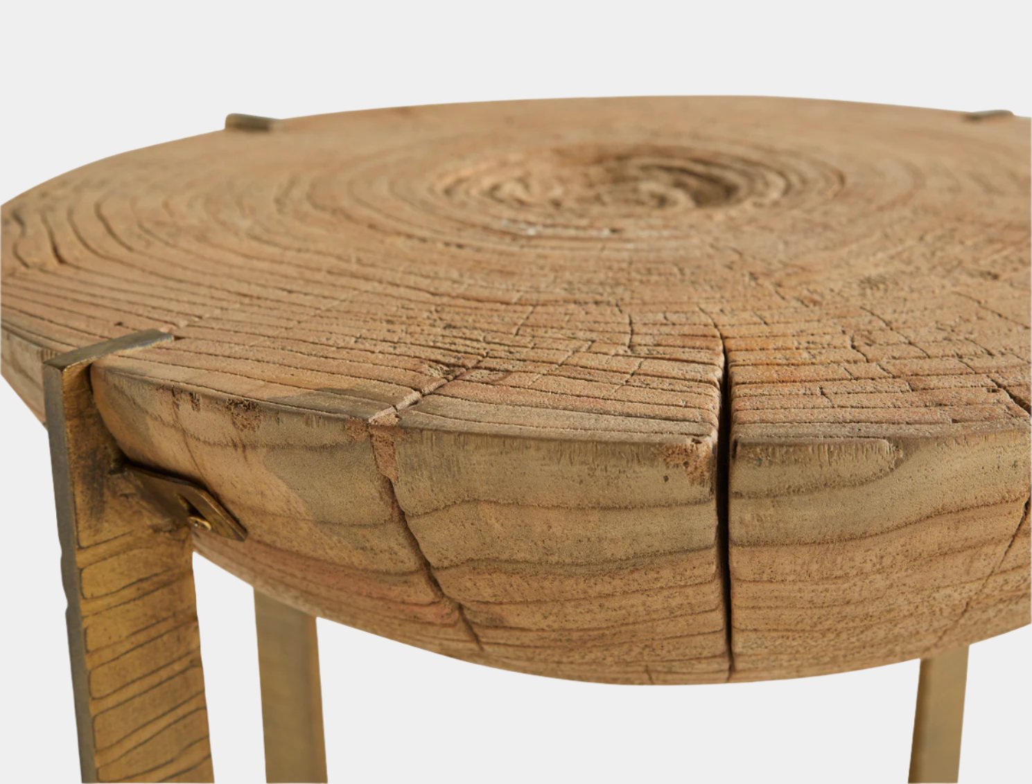 Brass Base Grain End Table