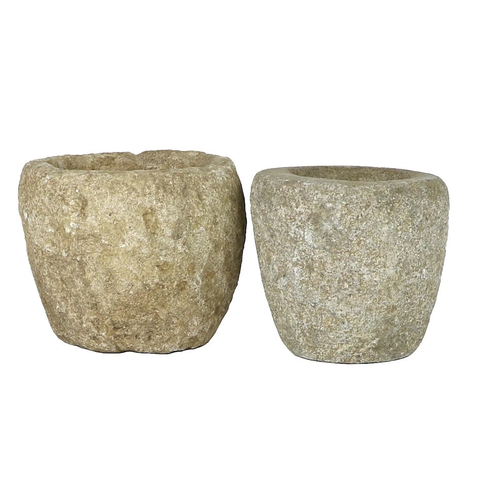 Carved Stone Mortar Bowl