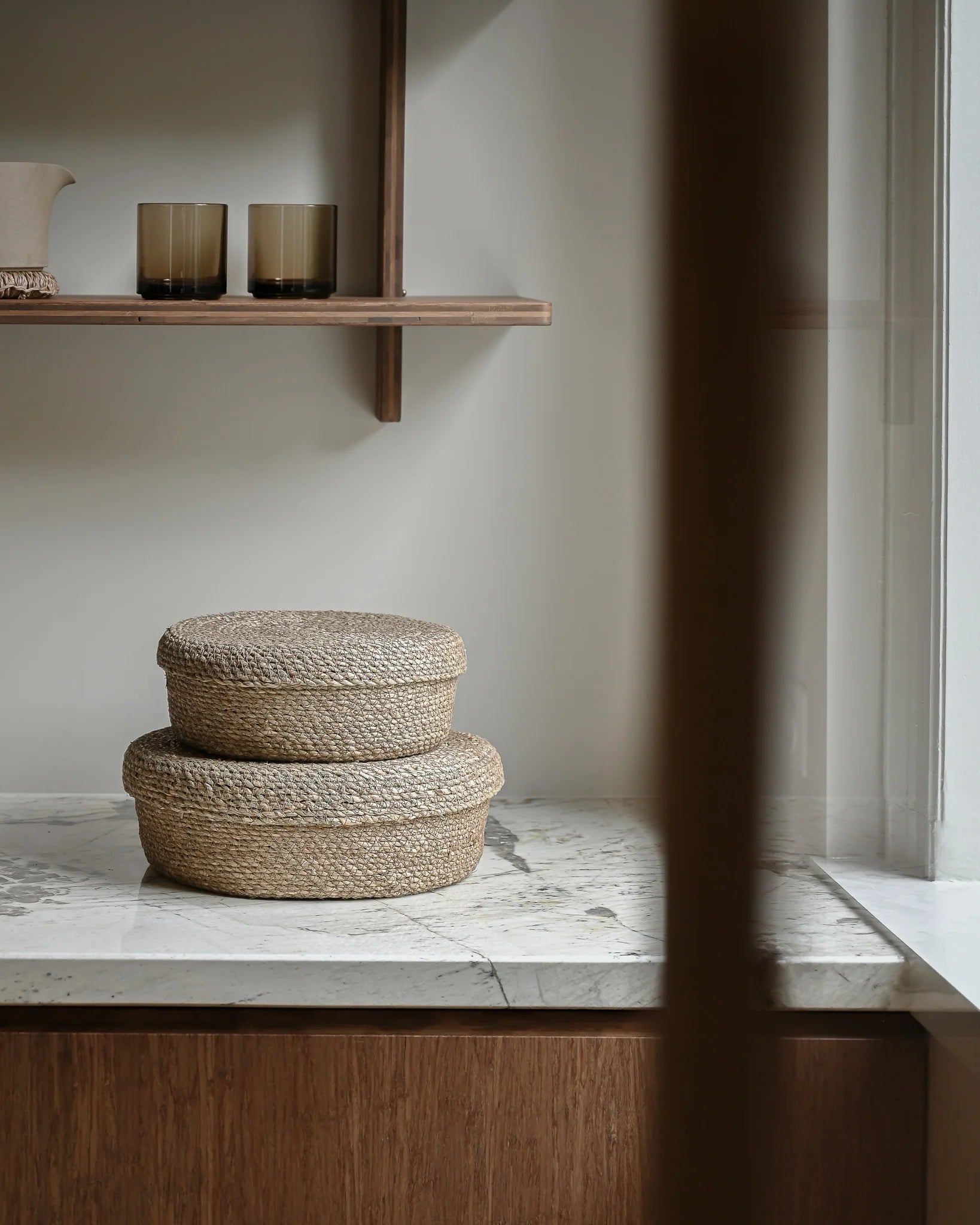 Souk Round Seagrass Basket with Lid