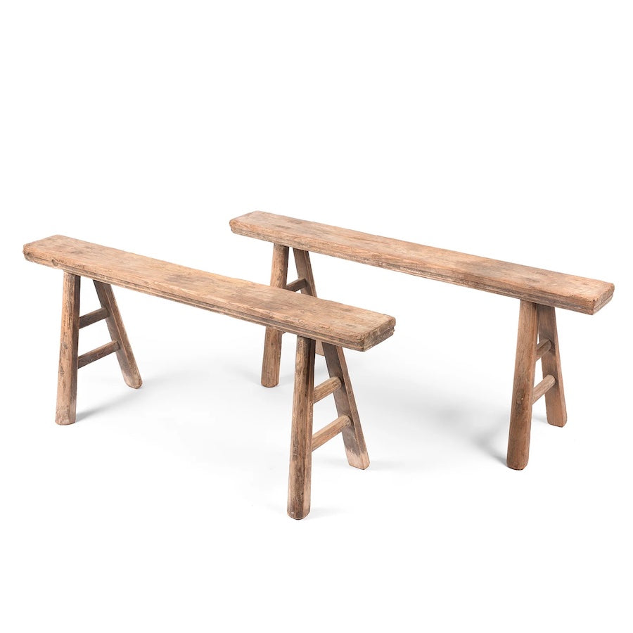 Skinny Elm Wood Bench