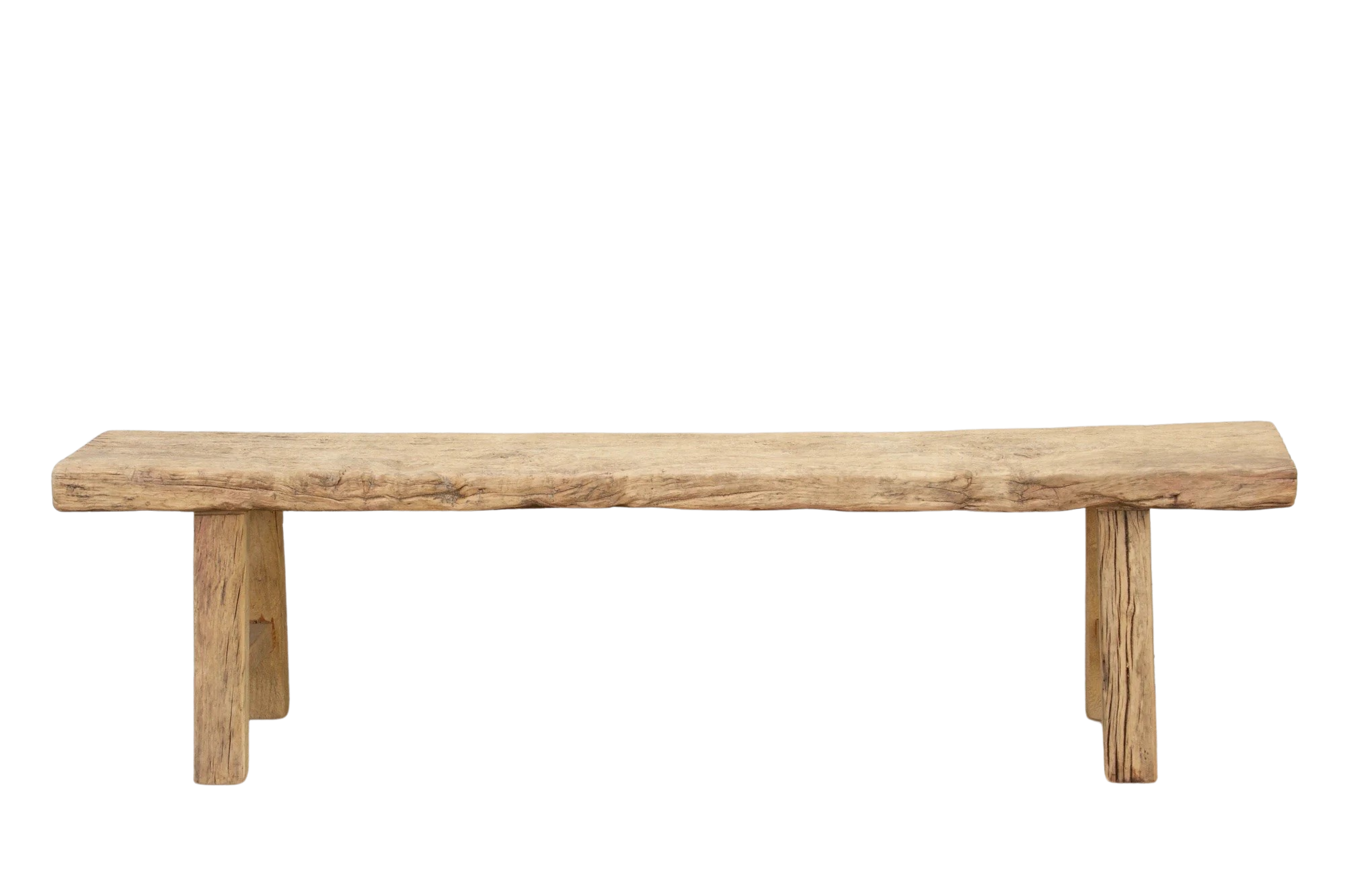 Large Elm Wood Bench