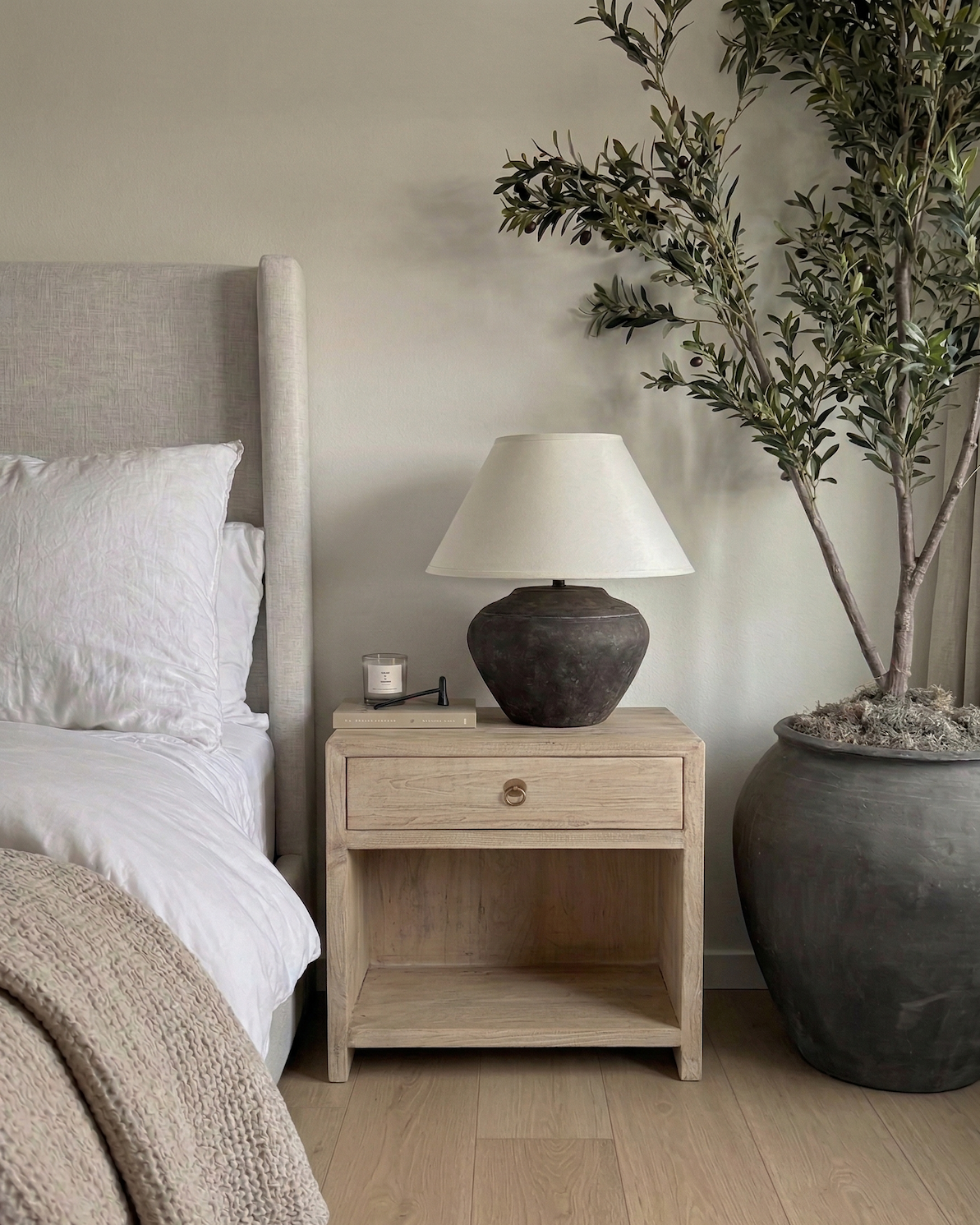 Maile Elm Wood Nightstand