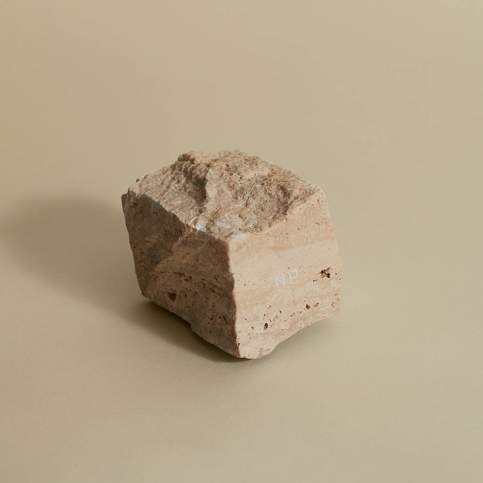Small Travertine Candlestick Holder