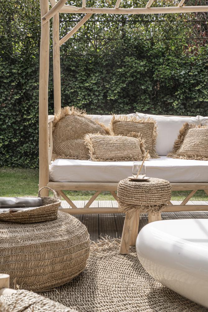 Raffia Fringe Throw Pillow