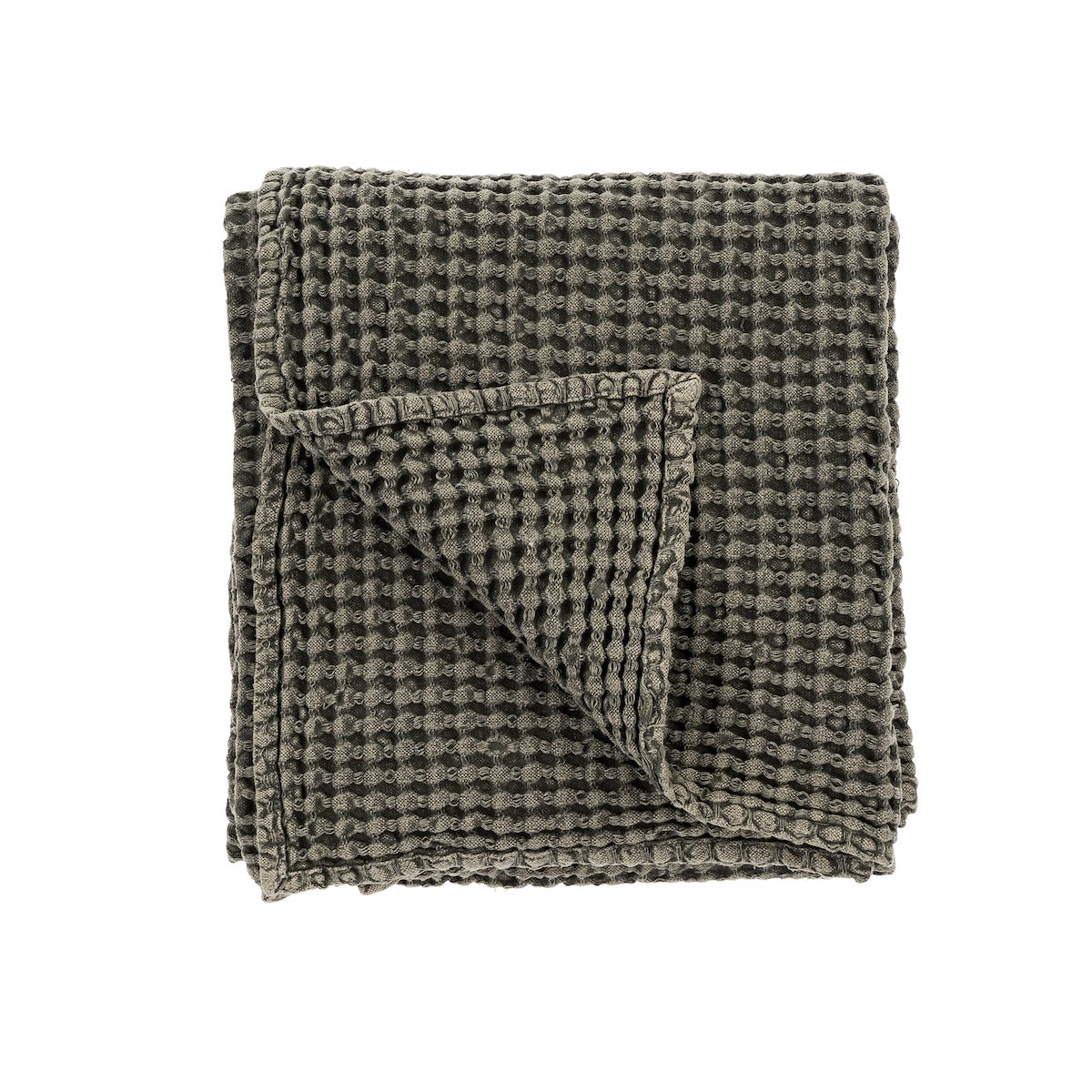 Stonewashed Waffle Throw Blanket | Charcoal