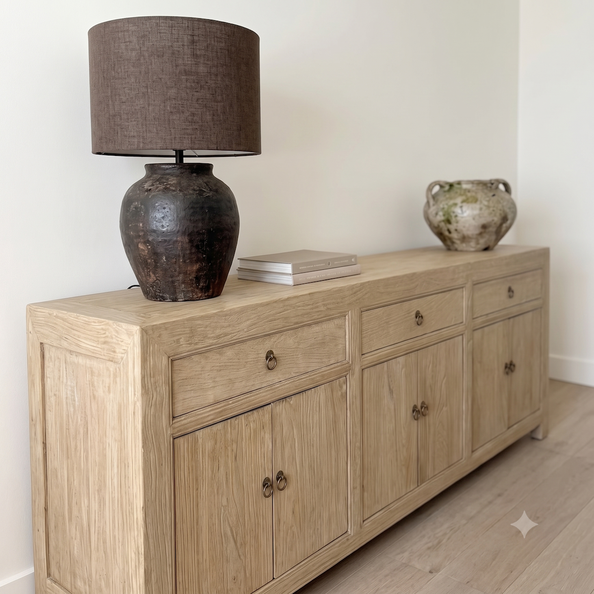 Three Drawer Elm Sideboard