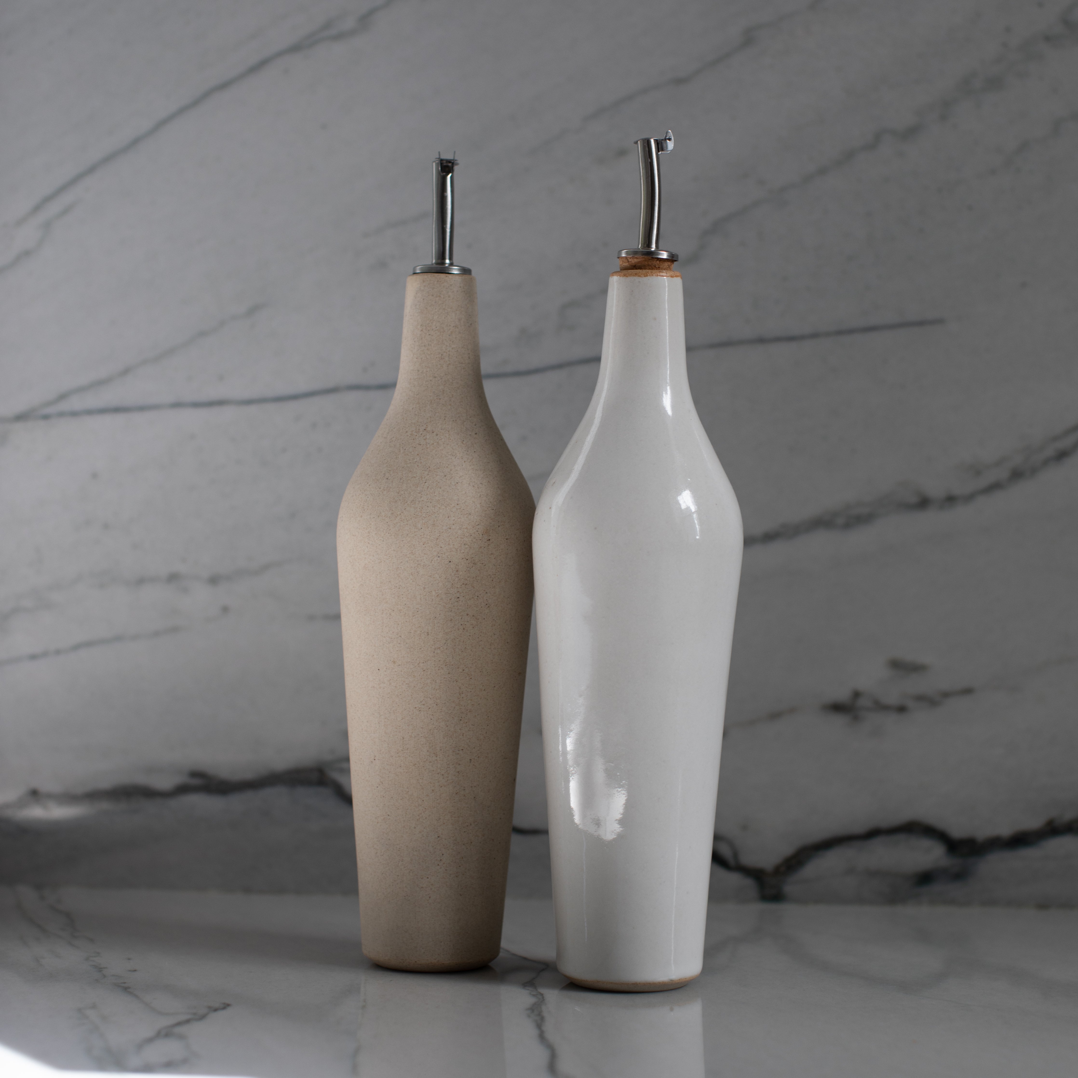 Minimal Oil Cruet | Raw Stoneware