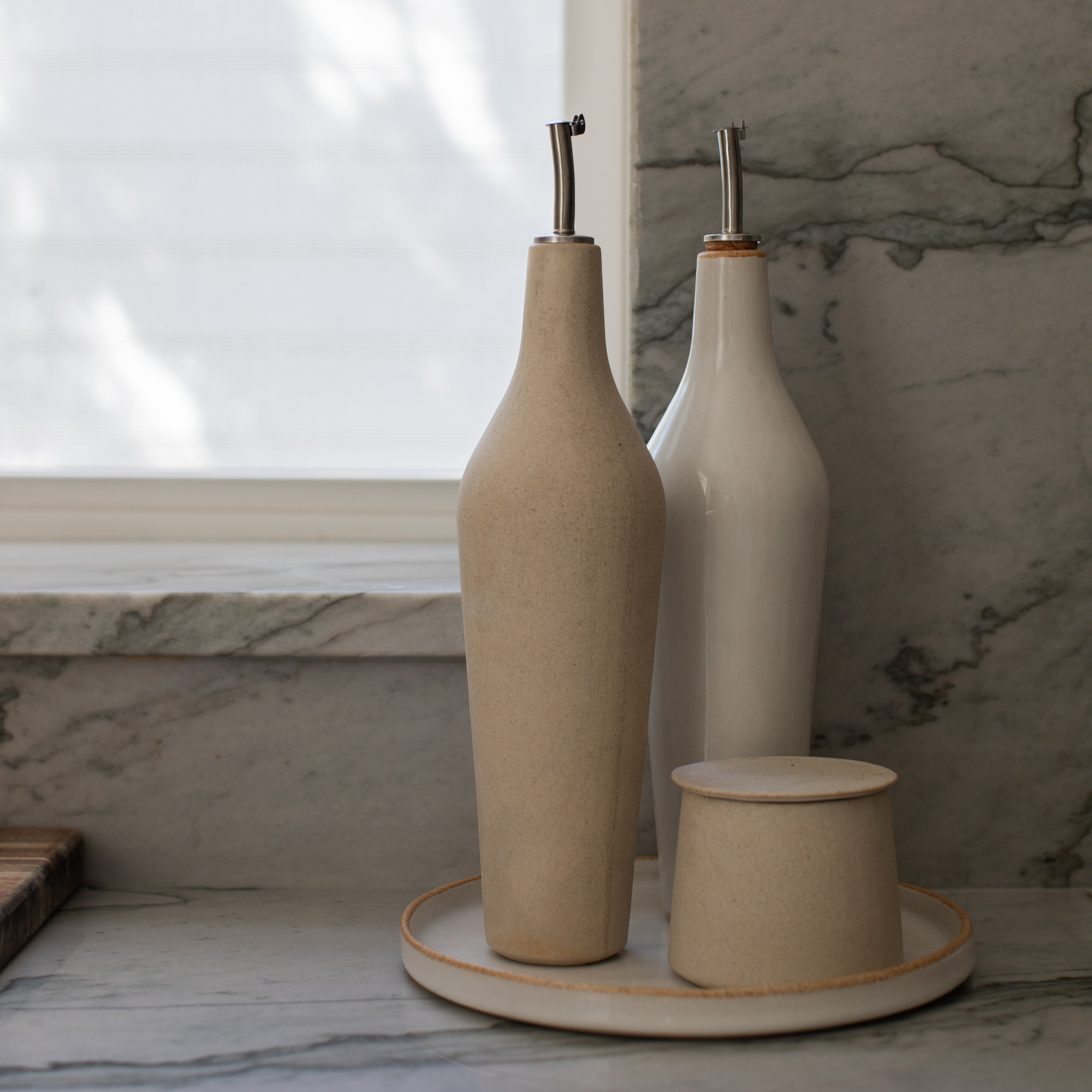 Minimal Oil Cruet | Raw Stoneware