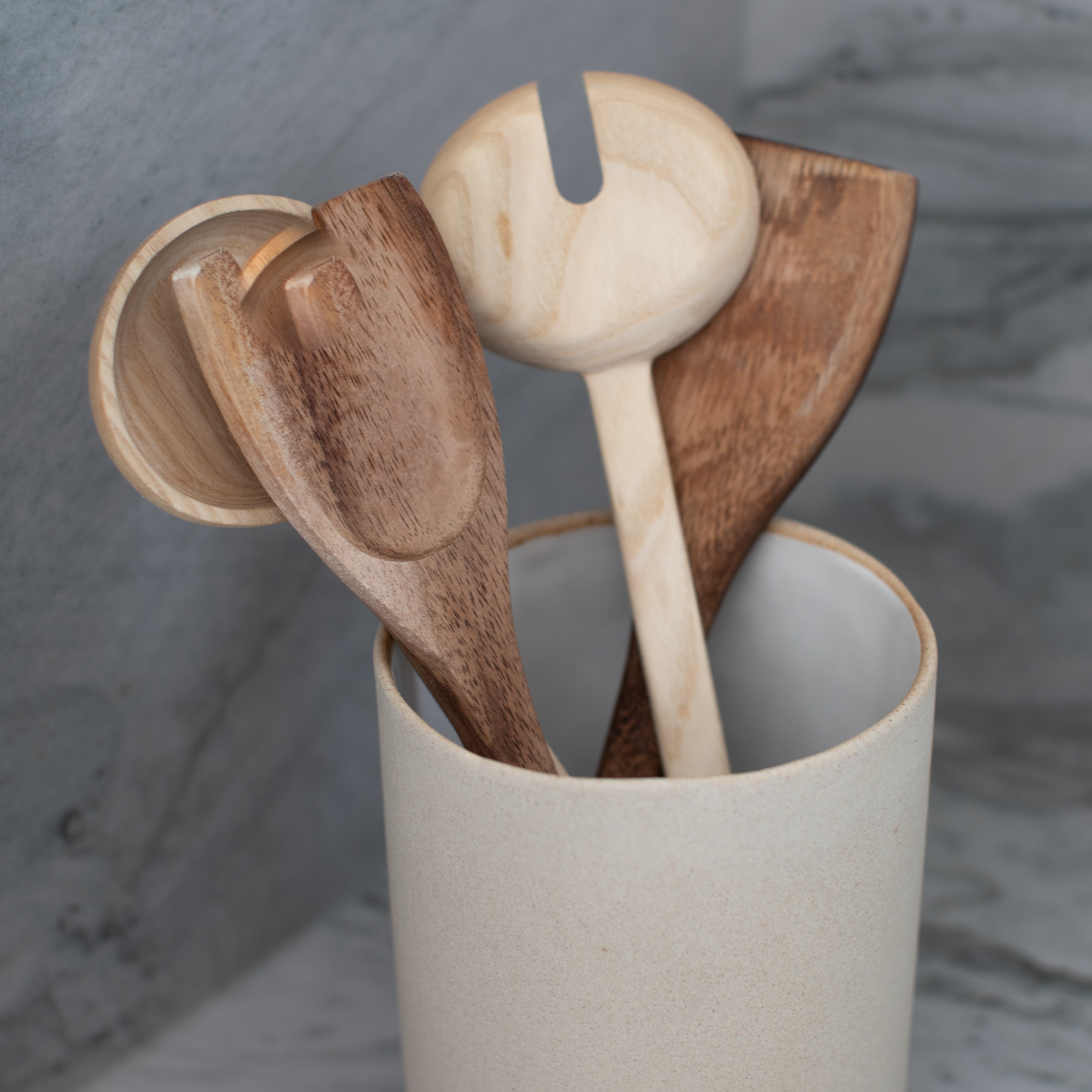 Minimal Utensil Crock | Raw Stoneware