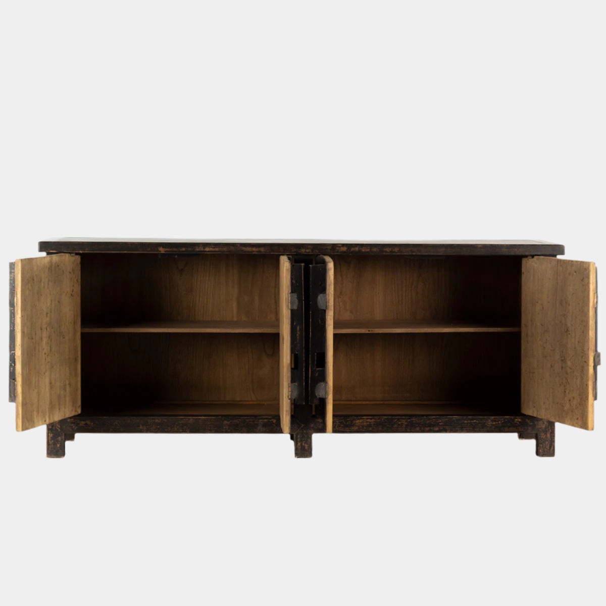 Black Four Door Elm Cabinet