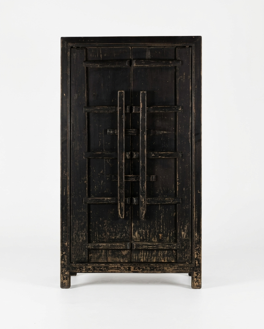 Black Wabi Sabi Elm Armoire