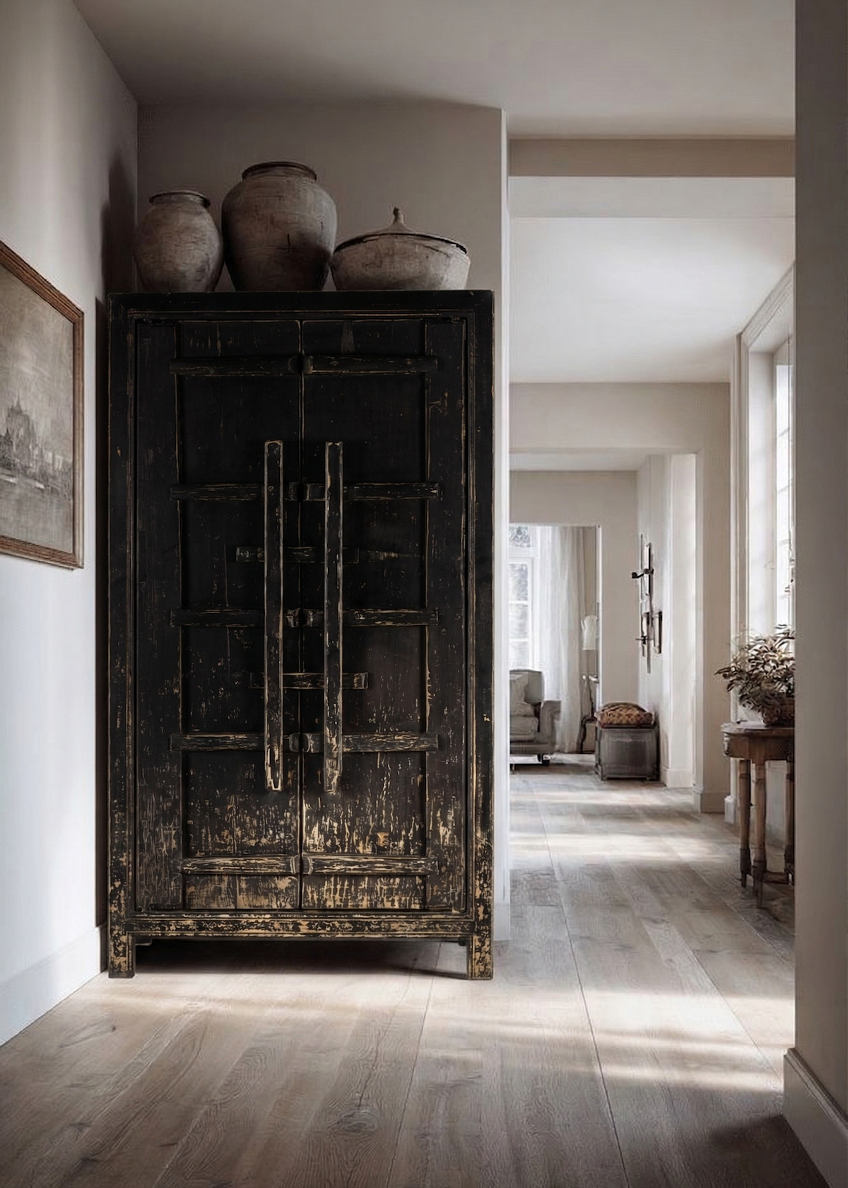 Black Wabi Sabi Elm Armoire