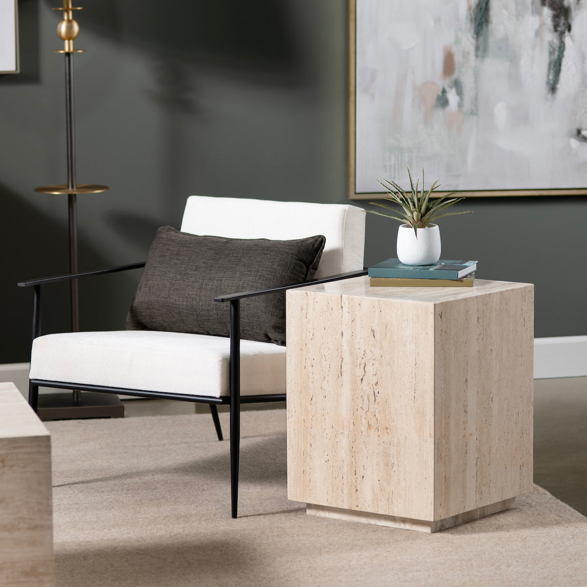 Palermo Travertine End Table