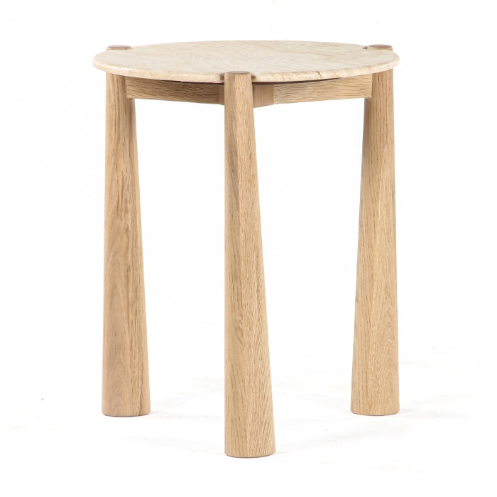 Carver Travertine Side Table