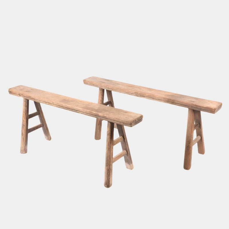 Skinny Elm Wood Bench Canggu Home