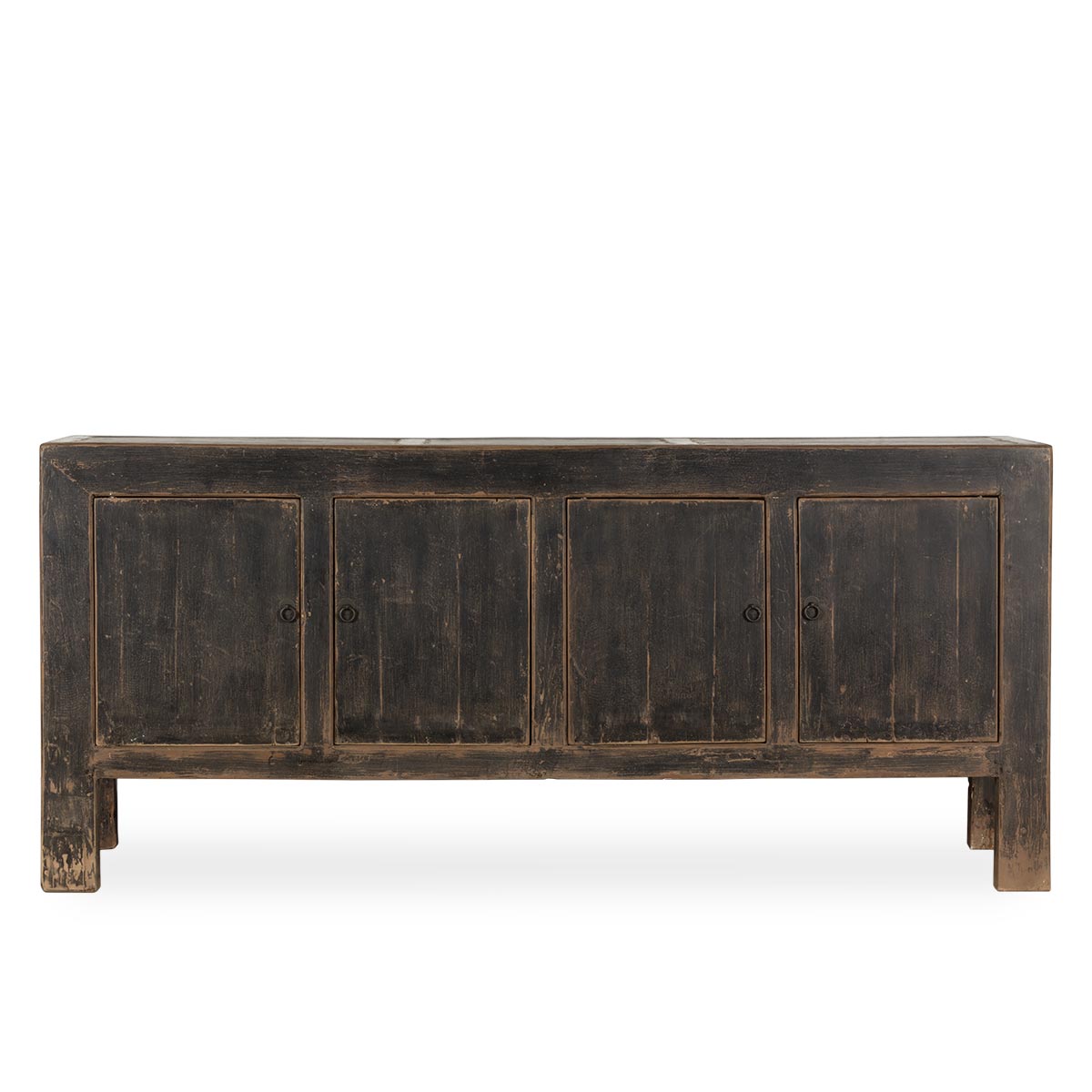 Four Door Elm Sideboard Black