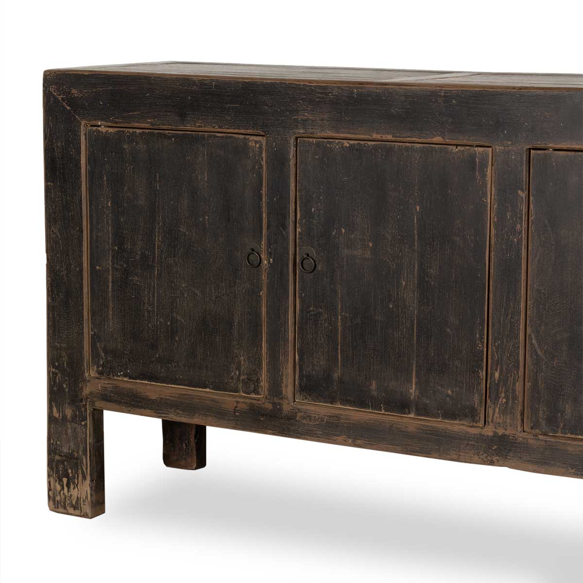 Four Door Elm Sideboard Black