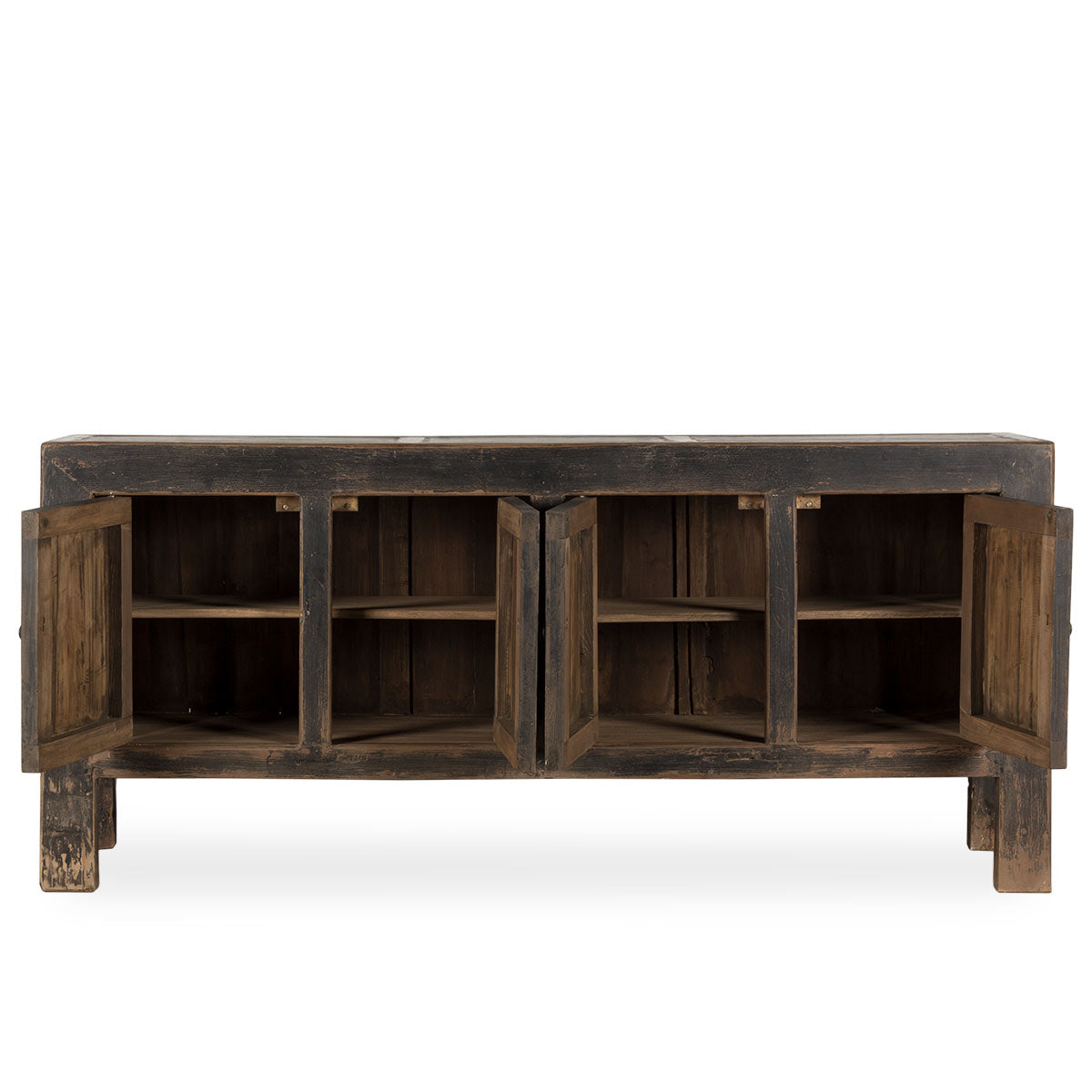 Four Door Elm Sideboard Black