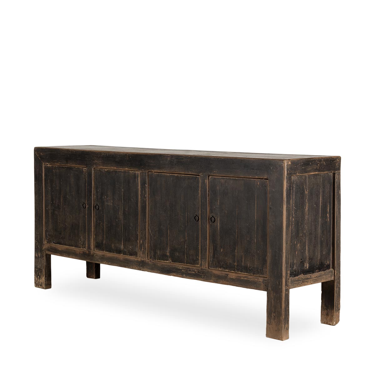 Four Door Elm Sideboard Black