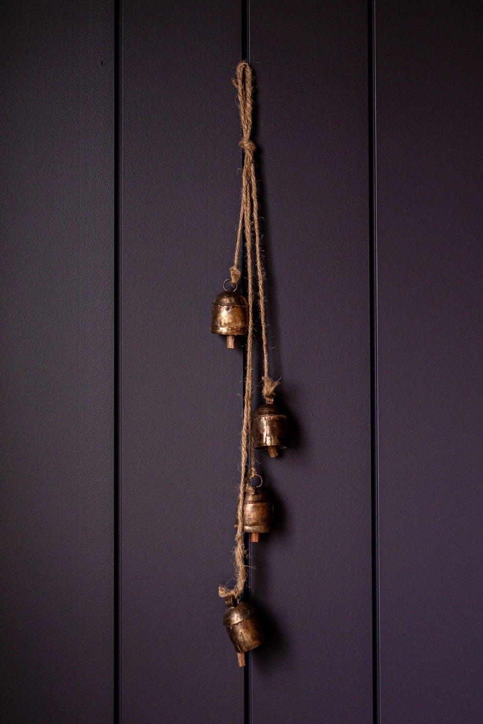 Hanging Vintage Copper Bell Clusters