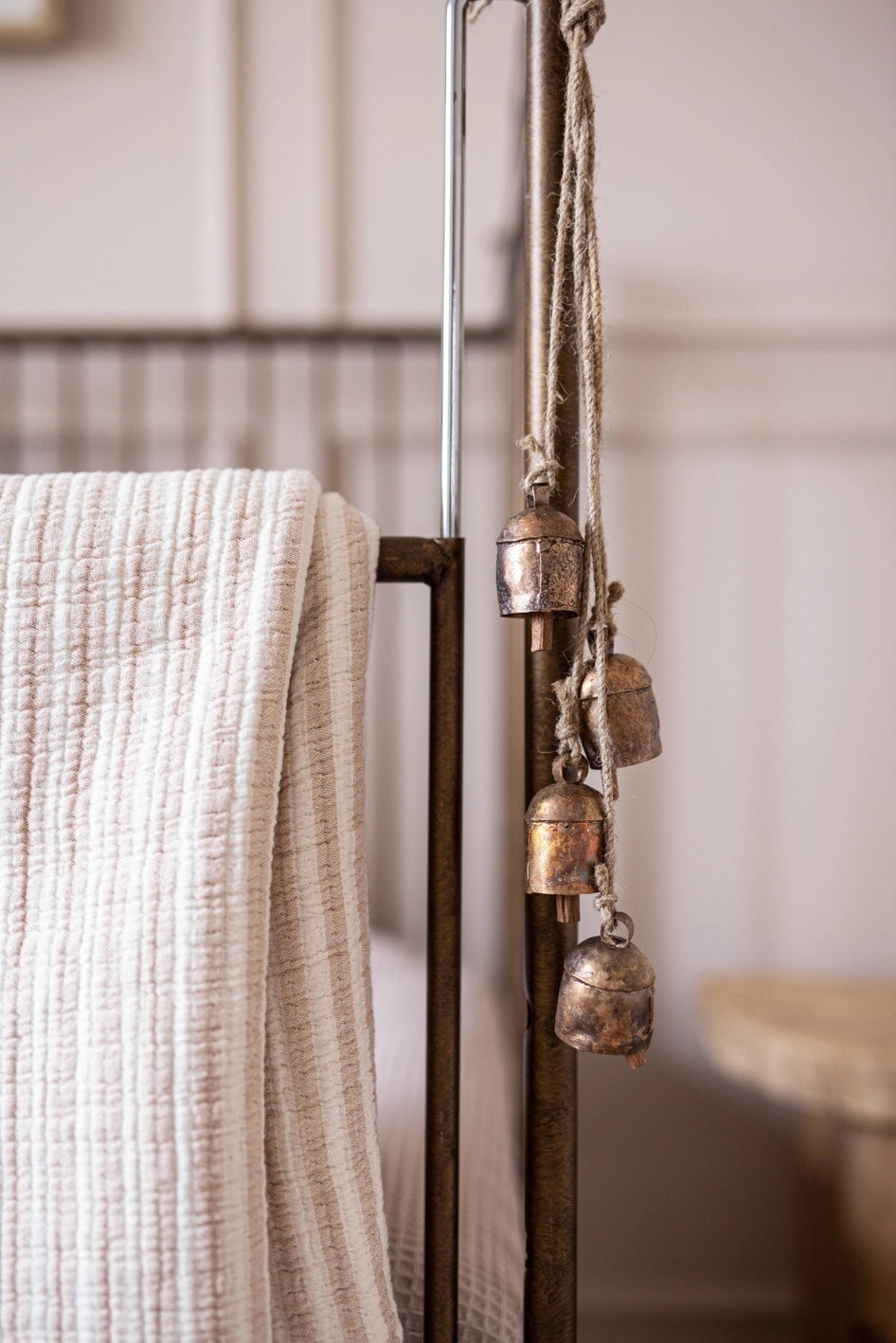 Hanging Vintage Copper Bell Clusters