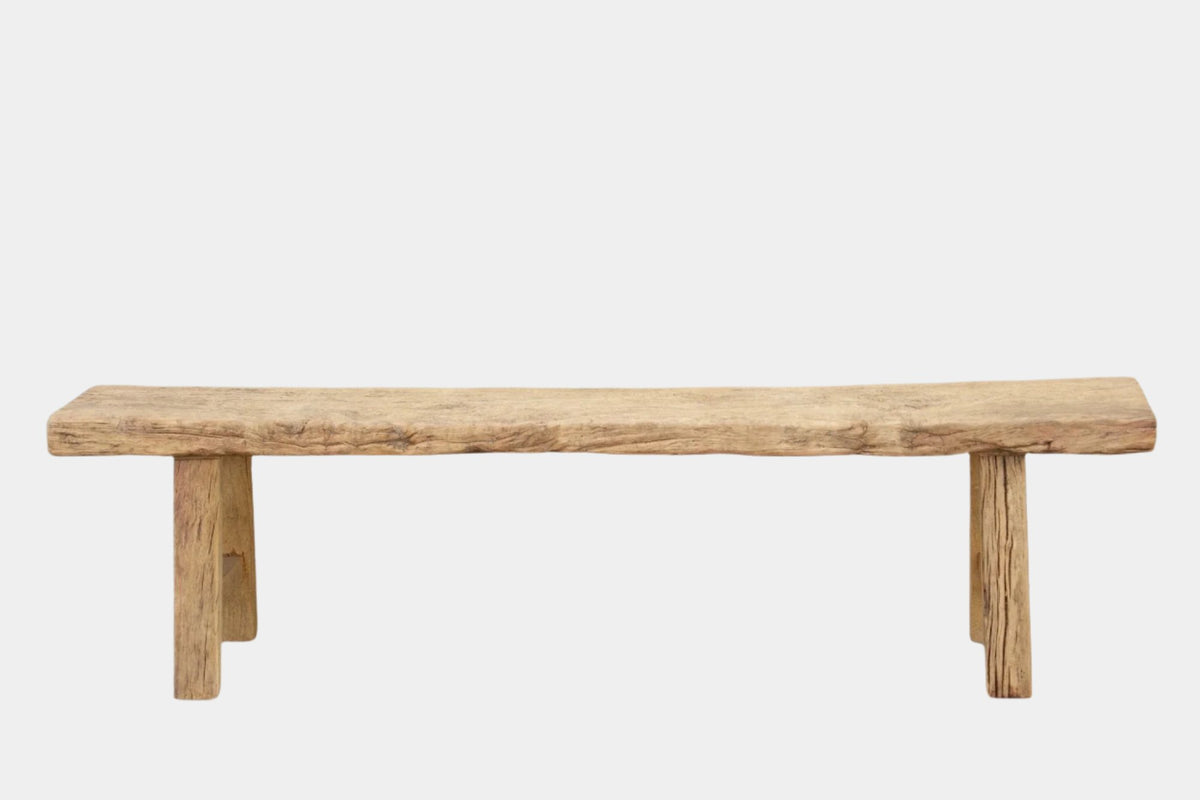 Large Elm Wood Bench | Canggu Home