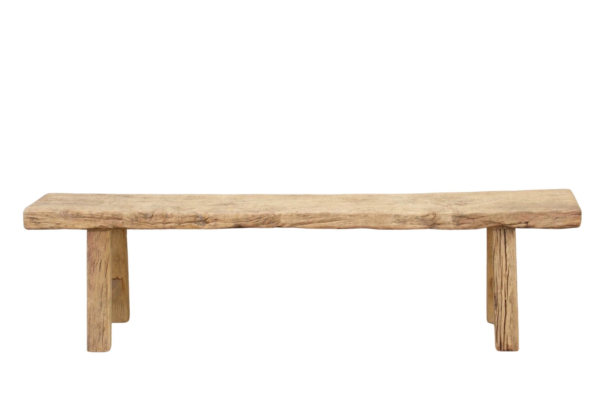 Large Elm Wood Bench