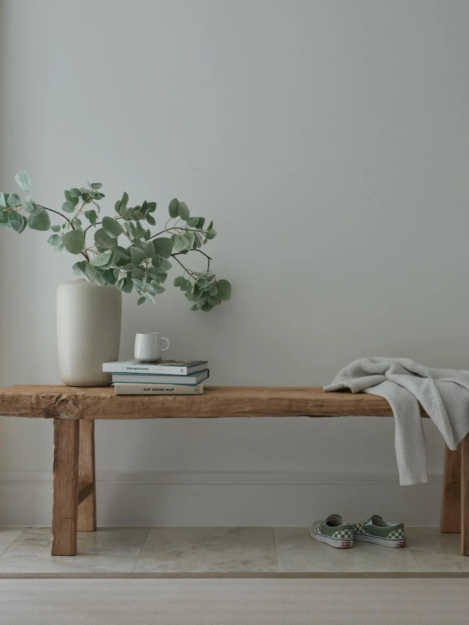 Large Elm Wood Bench