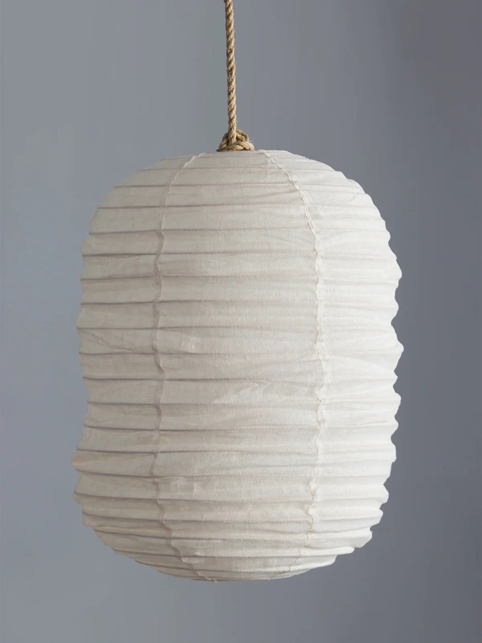Linen Capsule Pendant Light | Ivory
