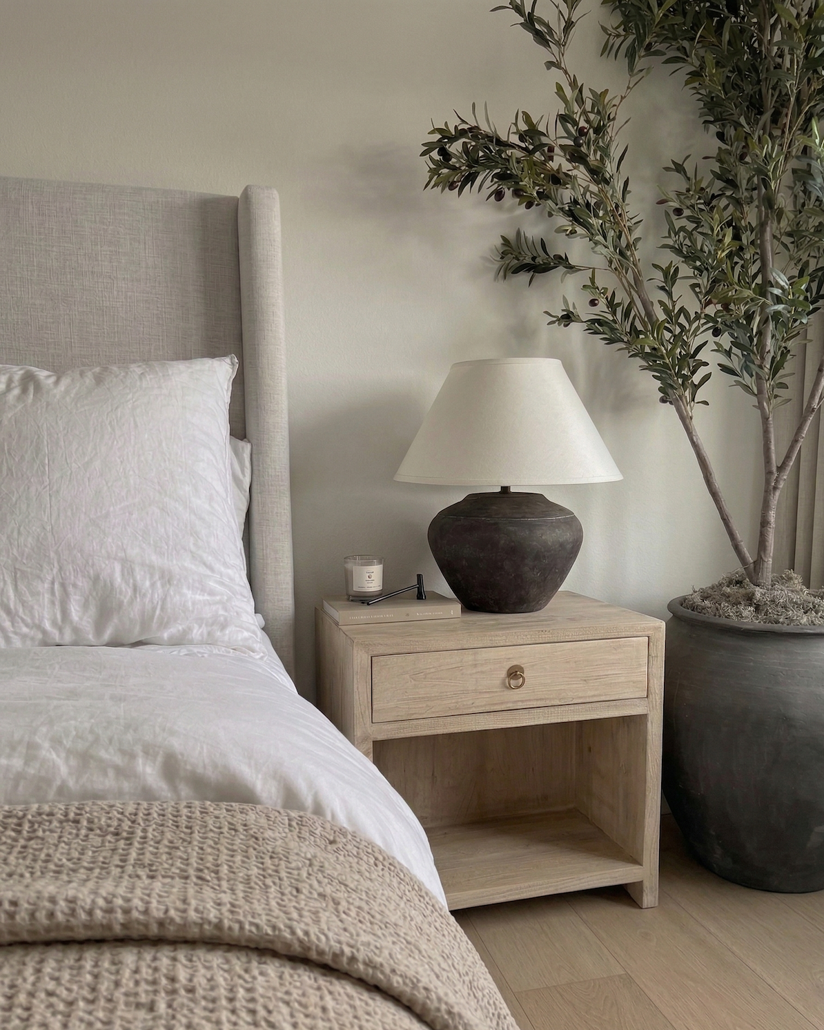 Maile Elm Wood Nightstand