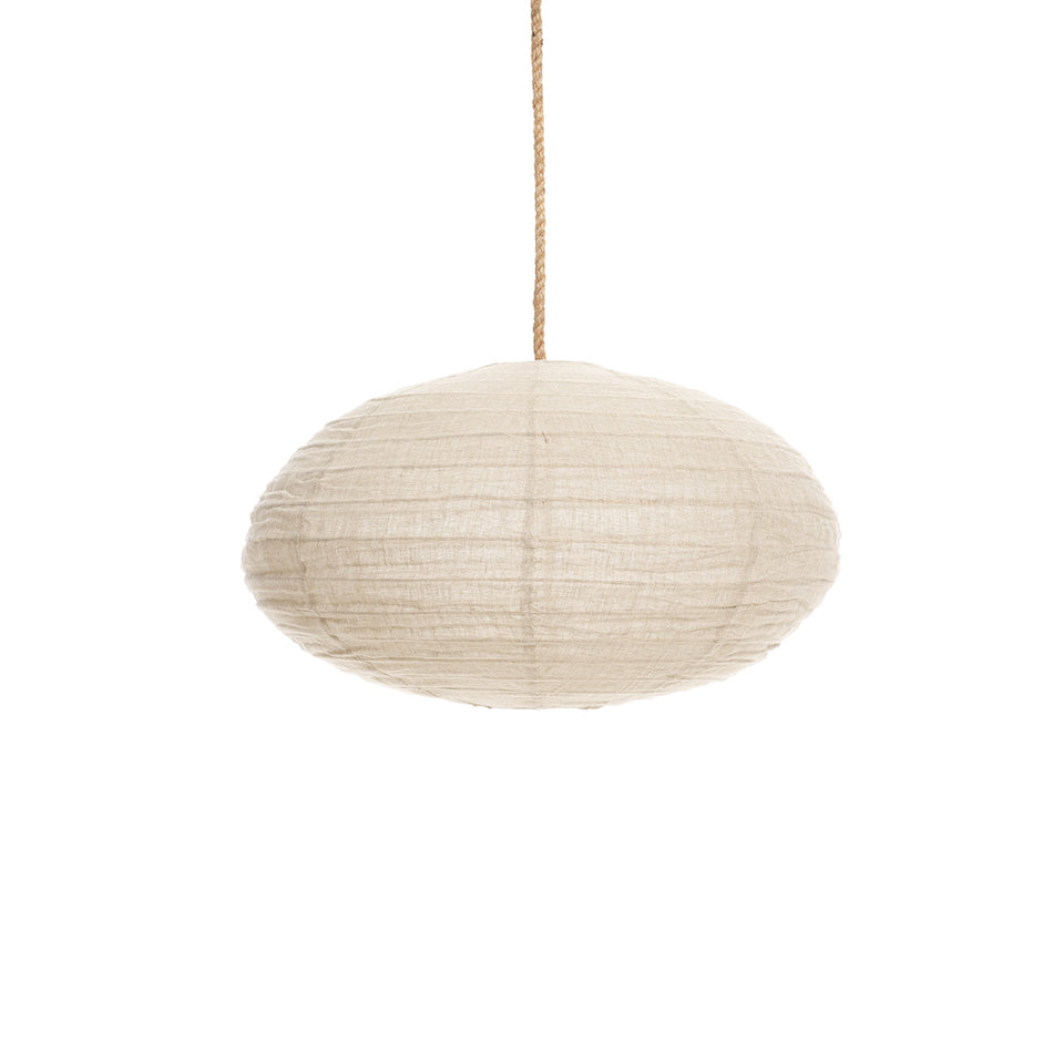 Linen Oval Pendant Light | Taupe