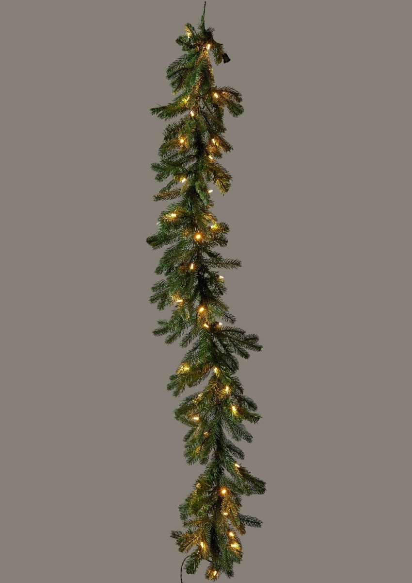 Artificial Christmas Spruce Garland with LED Lights - 72"