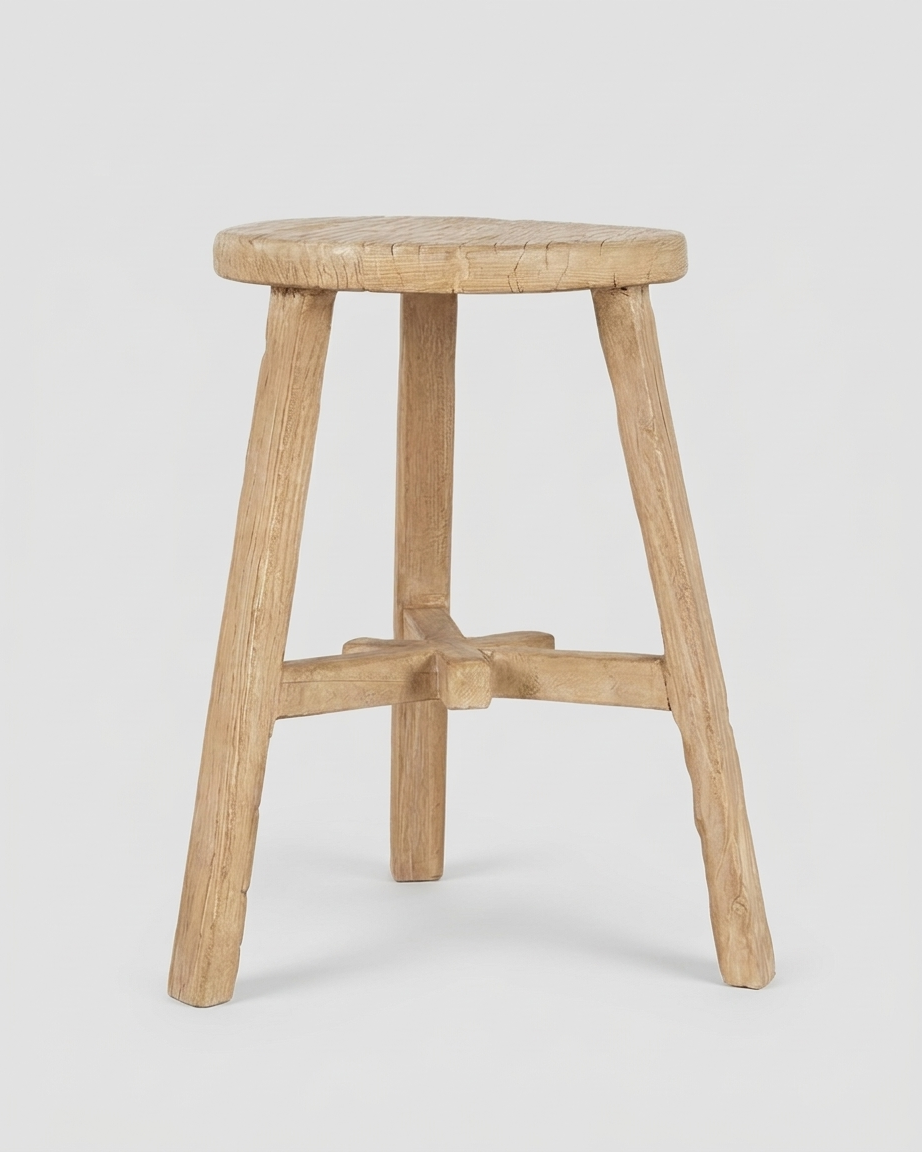 Round Elm Stool