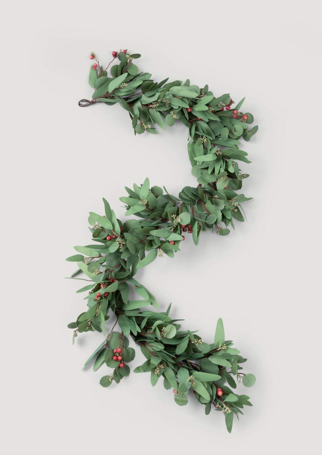 Deluxe Faux Seeded Eucalyptus Garland with Burgundy Berries - 60"