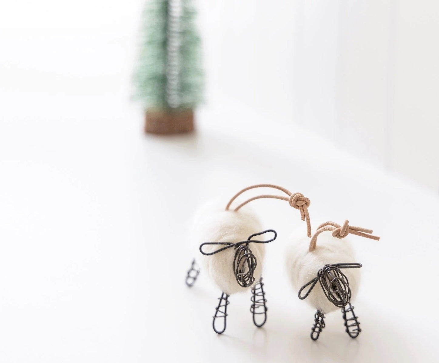 Tiny Sheep Ornaments | Set of 2