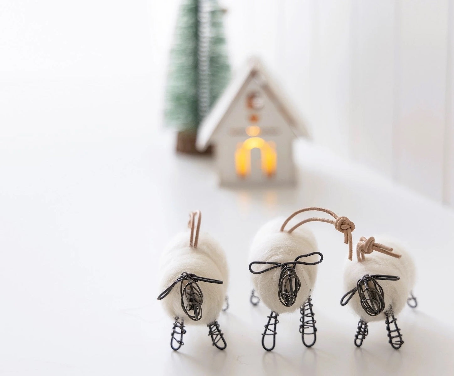 Tiny Sheep Ornaments | Set of 2