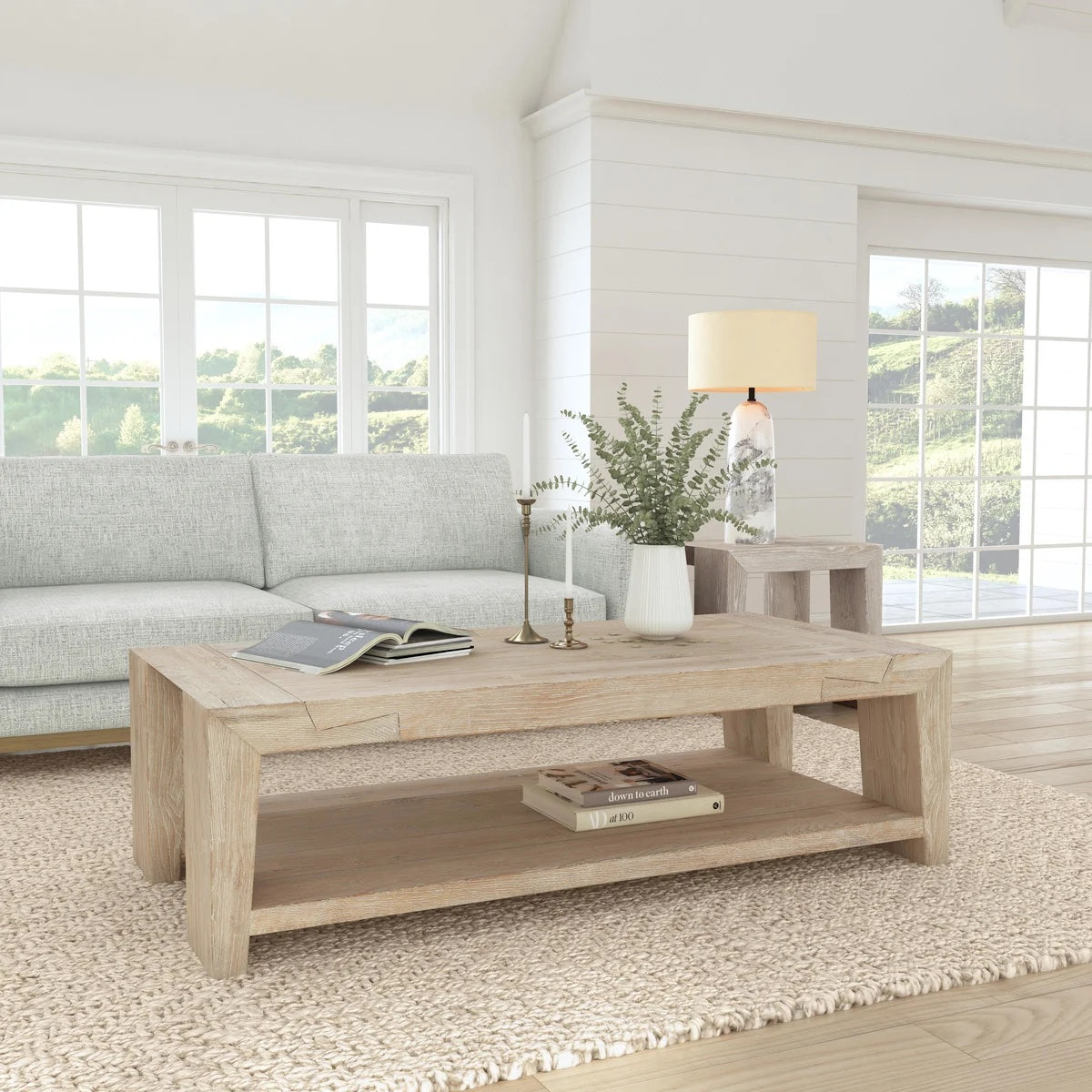 Troy Reclaimed Oak Coffee Table | Aged Cream