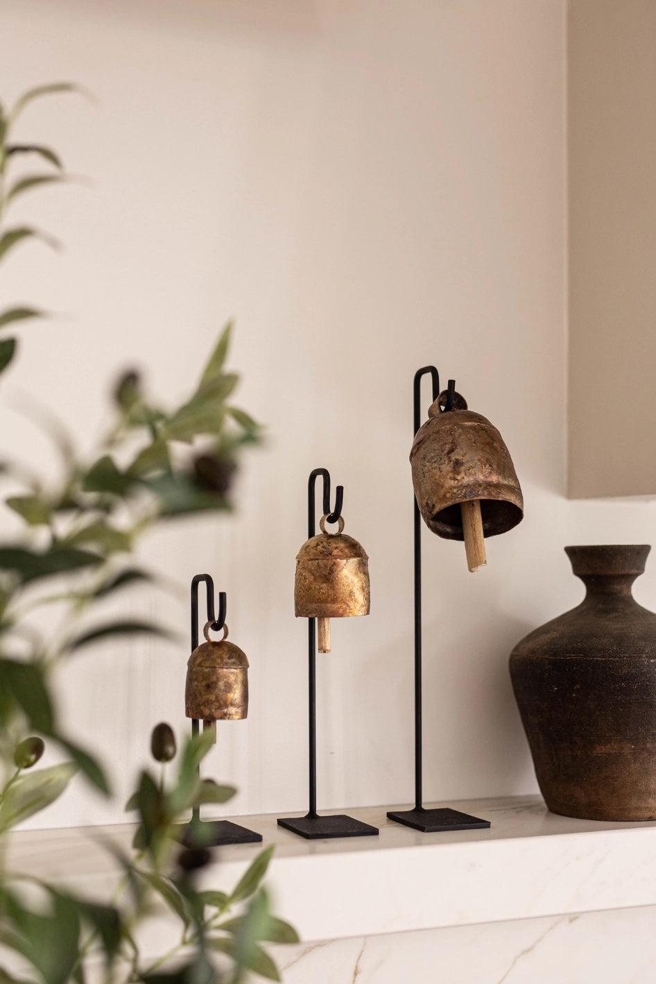 Vintage Inspired Bells with Iron Stands