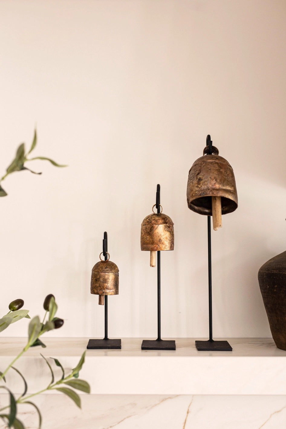 Vintage Inspired Bells with Iron Stands