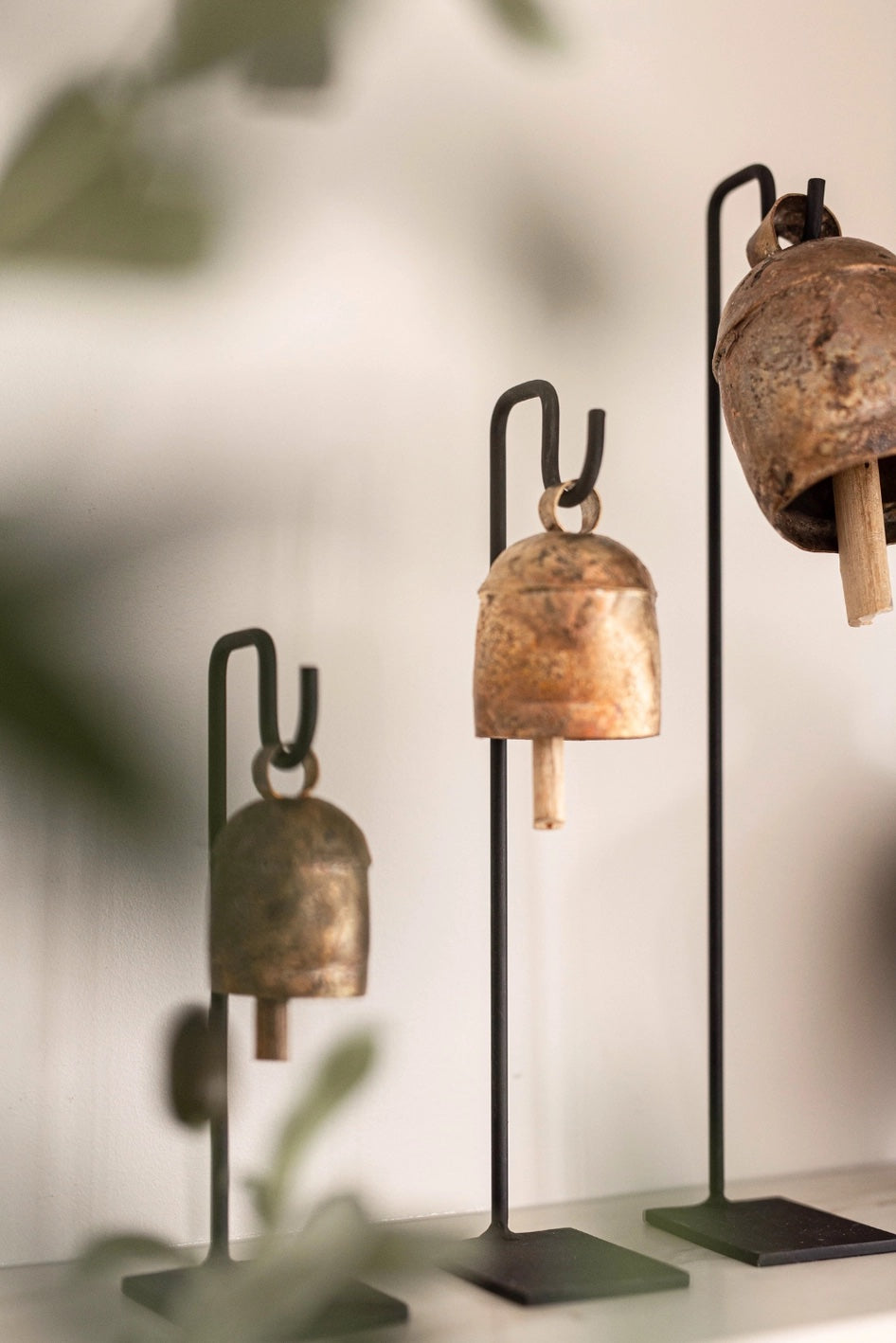 Vintage Inspired Bells with Iron Stands