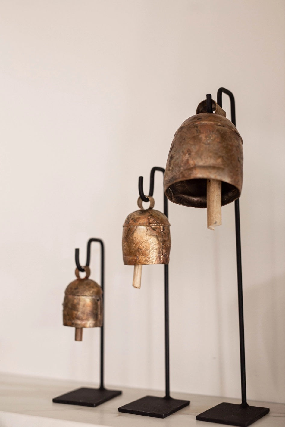 Vintage Inspired Bells with Iron Stands