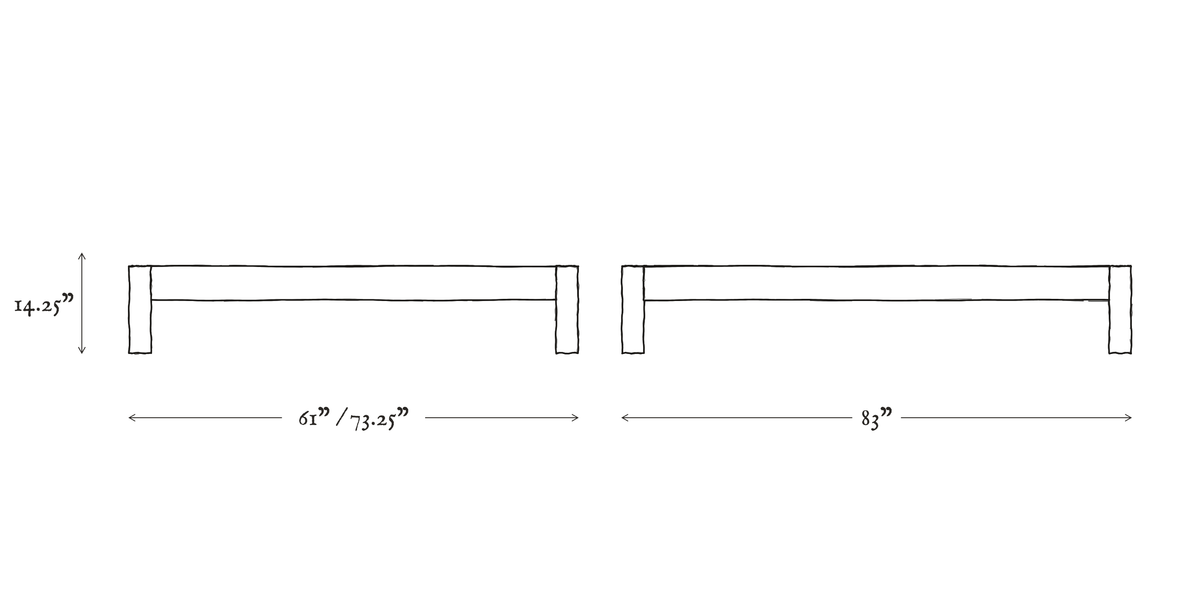 Hayes Elm Bed Frame dimensions drawing