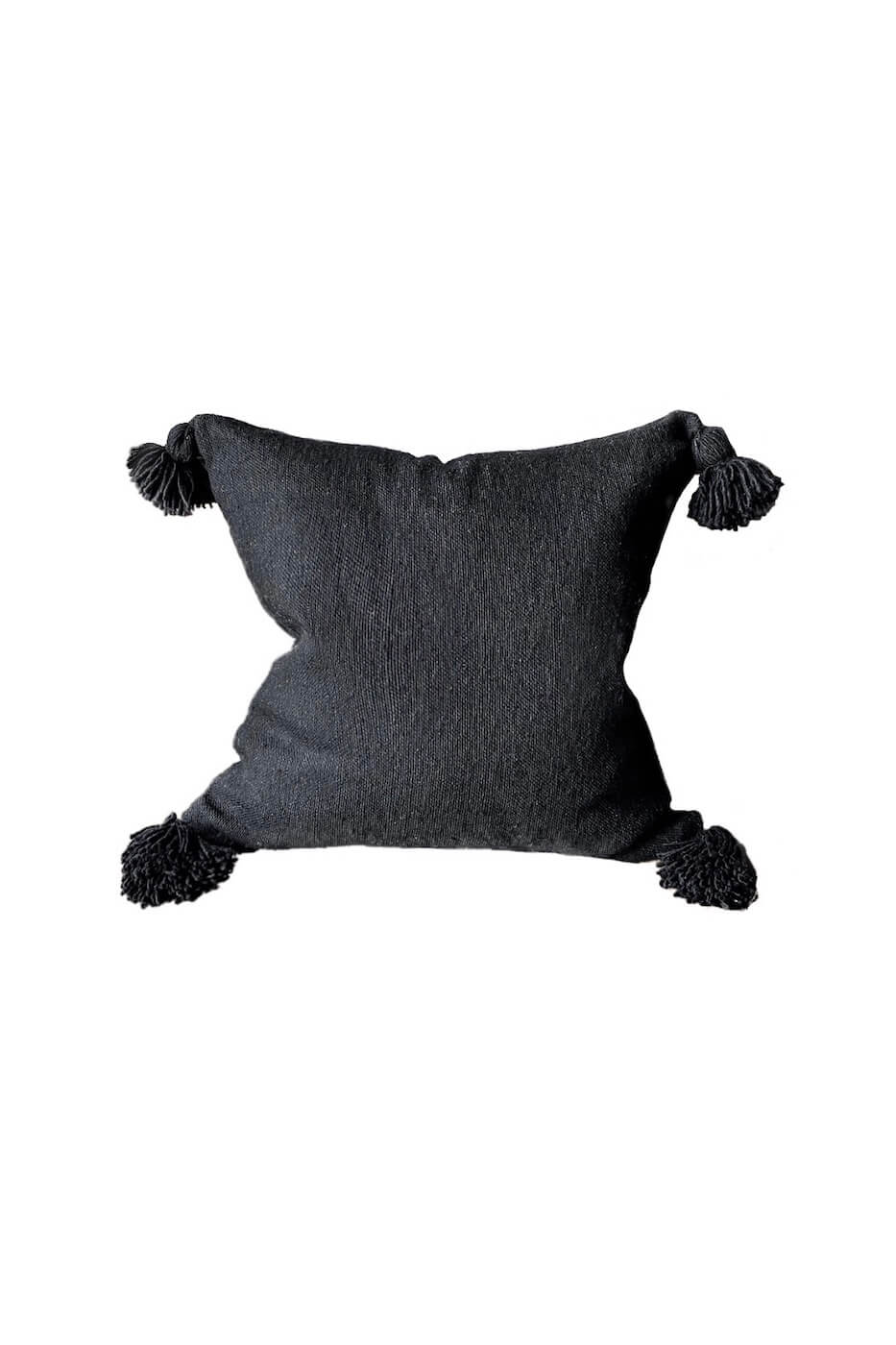 Moroccan Linen Pillow - Black