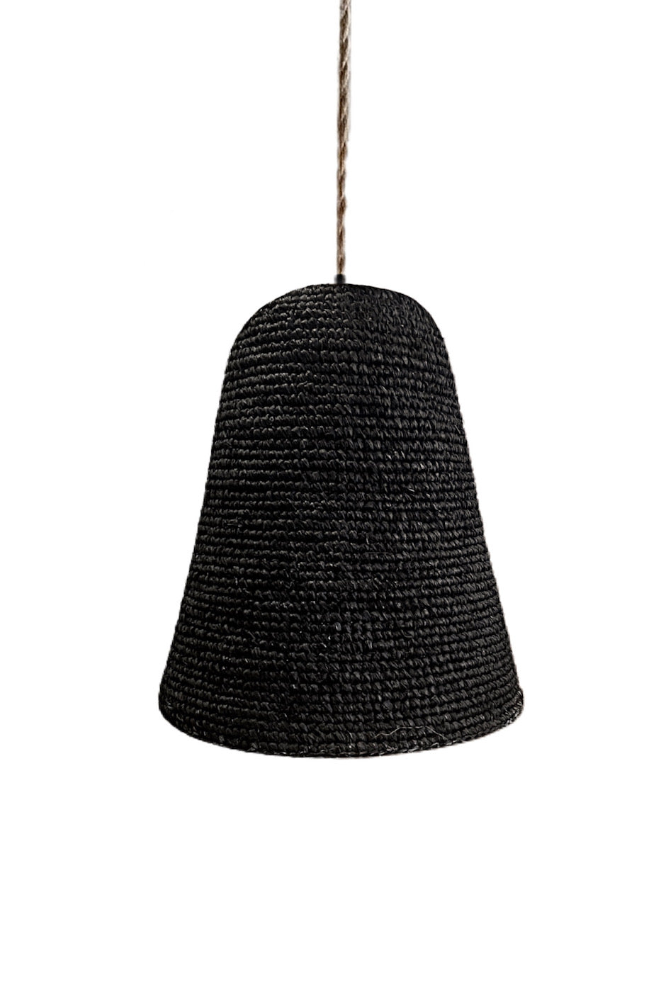 Raffia Bell Lamp | Black